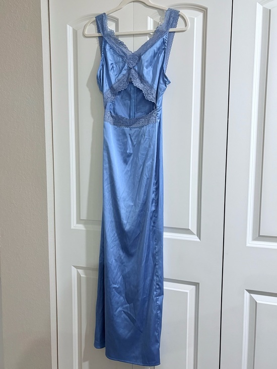 Dresses & Skirts - Light Blue Long Lace Detailed Dress